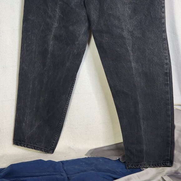 Guess Jeans Black Vintage Cotton Double Button Wide Leg Washed Jeans Size 32 XL - Picture 11 of 16